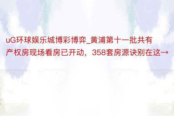 uG环球娱乐城博彩博弈_黄浦第十一批共有产权房现场看房已开动，358套房源诀别在这→